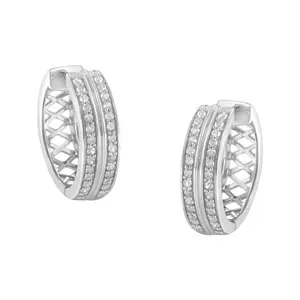 10K White Gold Diamond Hoop Earring (1/2 cttw, I-J Color, I2-I3