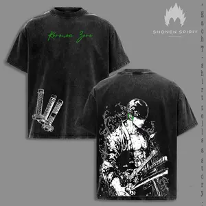 Roronoa Zoro T-Shirt, One Piecee Anime Tee, Three Sword Style Shirt, Santoryu Graphic Top, Vintage Washed Streetwear, Green Aesthetic Design, Wano Arc Zoro Tee, Oversized Unisex Outfit, Shonen Spirit Collection