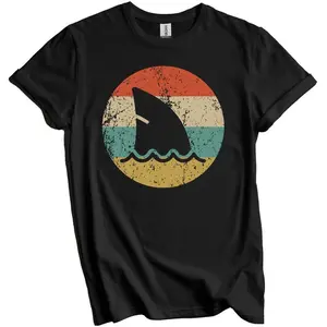 Shark Shirt - Shark Gift - Retro Shark T-Shirt - Shark Fin Icon Shirt
