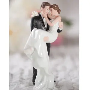 Groom Holding Bride Traditional Cake Topper Figurine