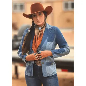 The Outlaw Multi-Denim Patchwork Western Blazer
