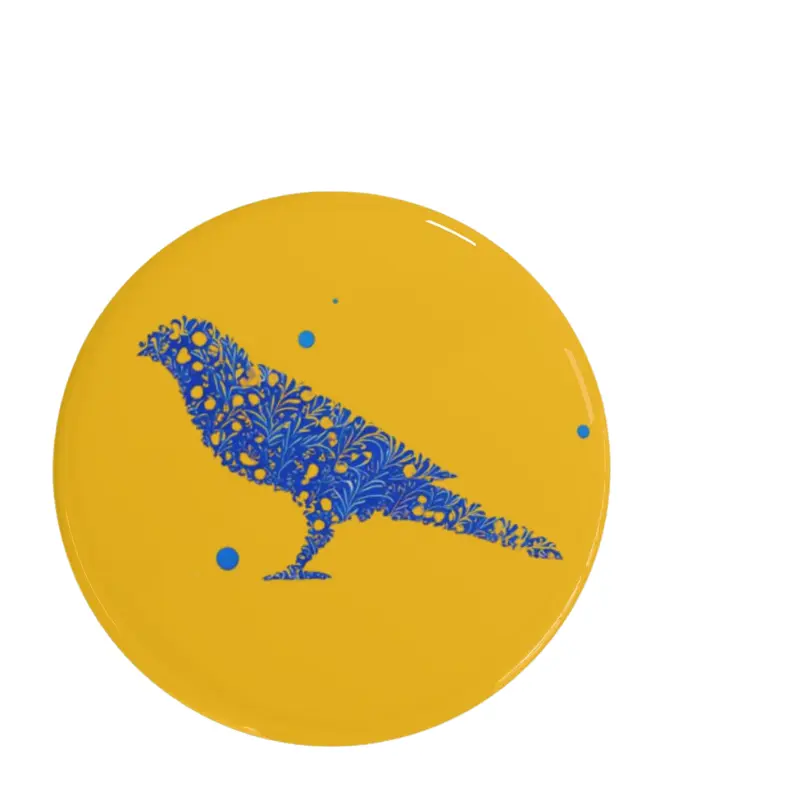 Kusama Canary Blue & Yellow Enamel Pin | KSM Crypto Accessory by Mintcraft Studios