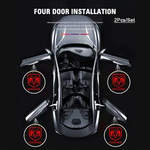 2pcs Dodge HD Car Door Welcome Light Led Projector Lamp For Dodge Challenger Charger Journey Ram Durango SRT Dart Journey Avenger Caliber Trucks Hor Mop Demon Led Car Lights