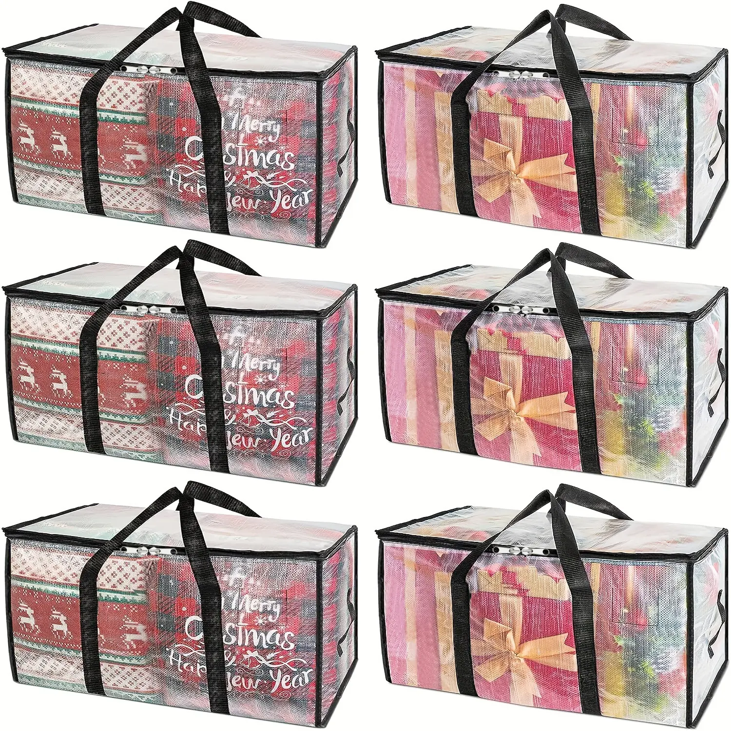 Transparent Visible Large Moving Bag, Storage Handbag with Reinforced Handles, Clothes Organizer for Movers & Home Use, Multifunctional Storage Bag, Space Saving Bags