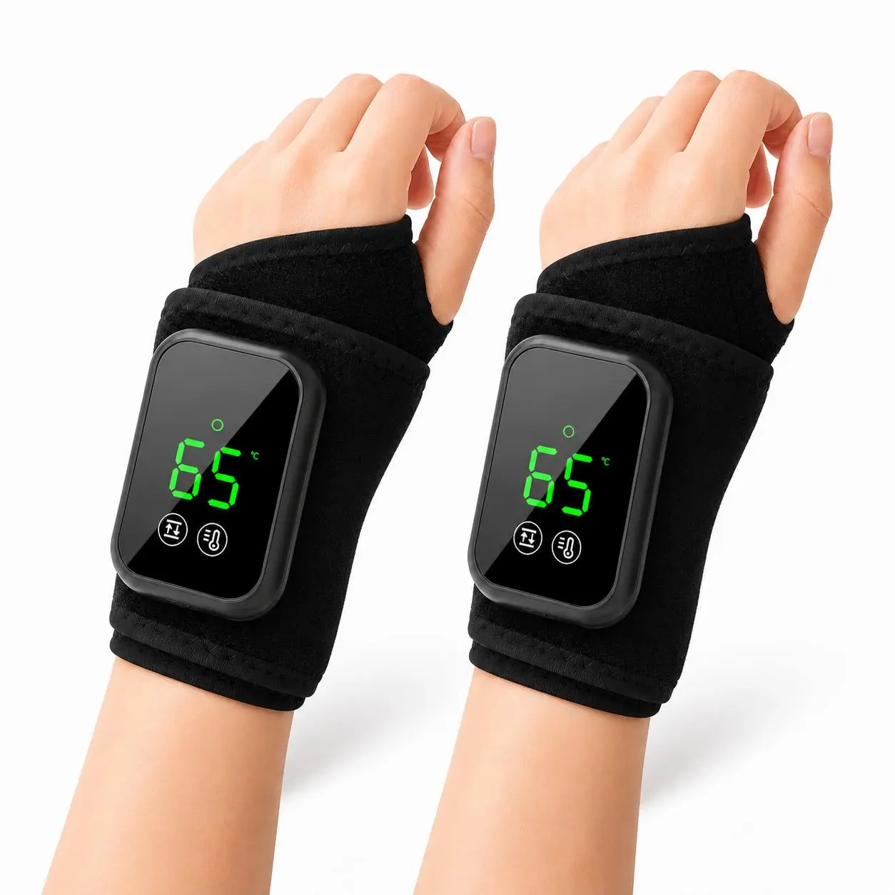 Heating and vibrating hand massager,Relaxation aid,3 types of vibration and 5 levels of hot compress massage wristband, wrist protection,Universal Fit for Left & Right Wrist, Summer Vibe,gift