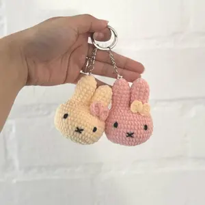 Handmade Crochet Miffy Bow Plush Keychain