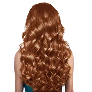 Elegant Brown Wavy Wig for Women 19.69 Inch Synthetic Material Natural Look for Cosplay Halloween Daily Use Cartoon Character