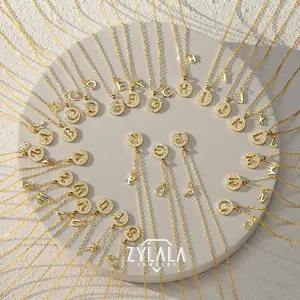 [263 Golden Color] Sterling 925 Silver Initial Letter Design Necklace Cute Elegant Style Delicate Gift For Women Girls