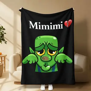 Viral Mimimi Goblin Meme Blanket - Whimsical Cartoon Blanket, Funny Green Goblin "Mimimi" Throw, Ultra-Soft Cozy Gift for Meme Lovers, Ideal for Birthdays, Game Nights, All-Season Warmth, Whimsical Cartoon Blankets