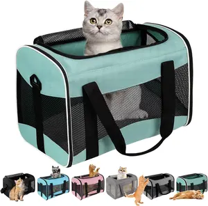 Cat Dog Carriers Soft-Sided Pet Carrier Large Cats for Medium Big Cat Small Dog Puppy up to 16lbs TSA Airline Approved Animal Collapsible Cat Carrier Carriers Travel Carrier Cat Bag (17x11x11)