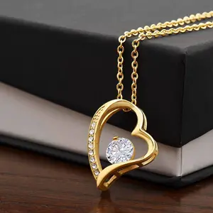 To My Mom Heart Necklace Gift with Message Card – Sparkling Pendant Mother's Day Gift