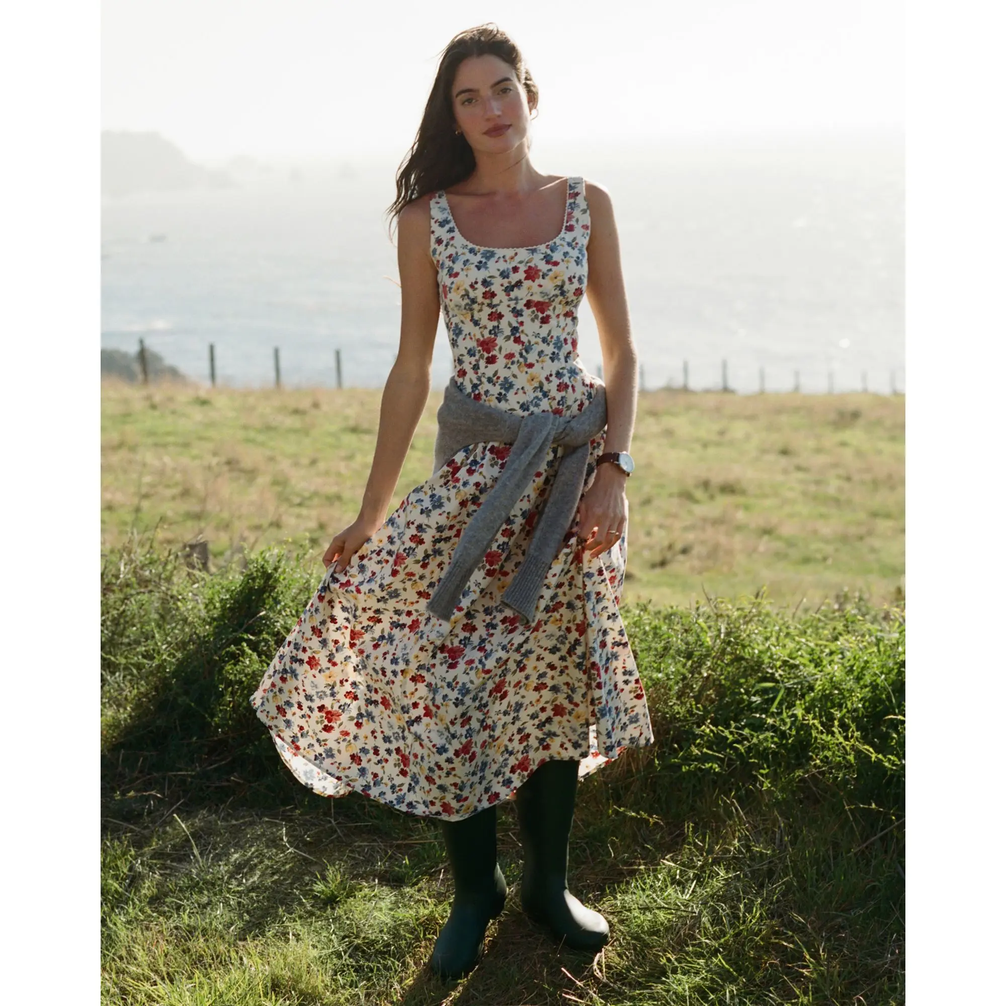 acler emery midi dress Emery Poplin Midi Dress