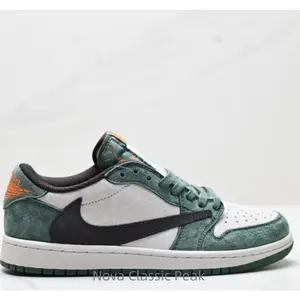 Fashionable, comfortable, thin-soled, anti-slip, wear-resistant low-top sneakers for men and women in white and green
