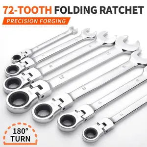 12-Piece Multi-Function Ratchet Wrench Set Dual-Purpose Ratchet Tools with Flexible Heads Includes Premium Storage Case 72-Tooth 180° Rotation Design Quick-Release Ratchet Wrench Ideal for Auto Repair and DIY Home Maintenance 2-in-1 Ratchet Wrench