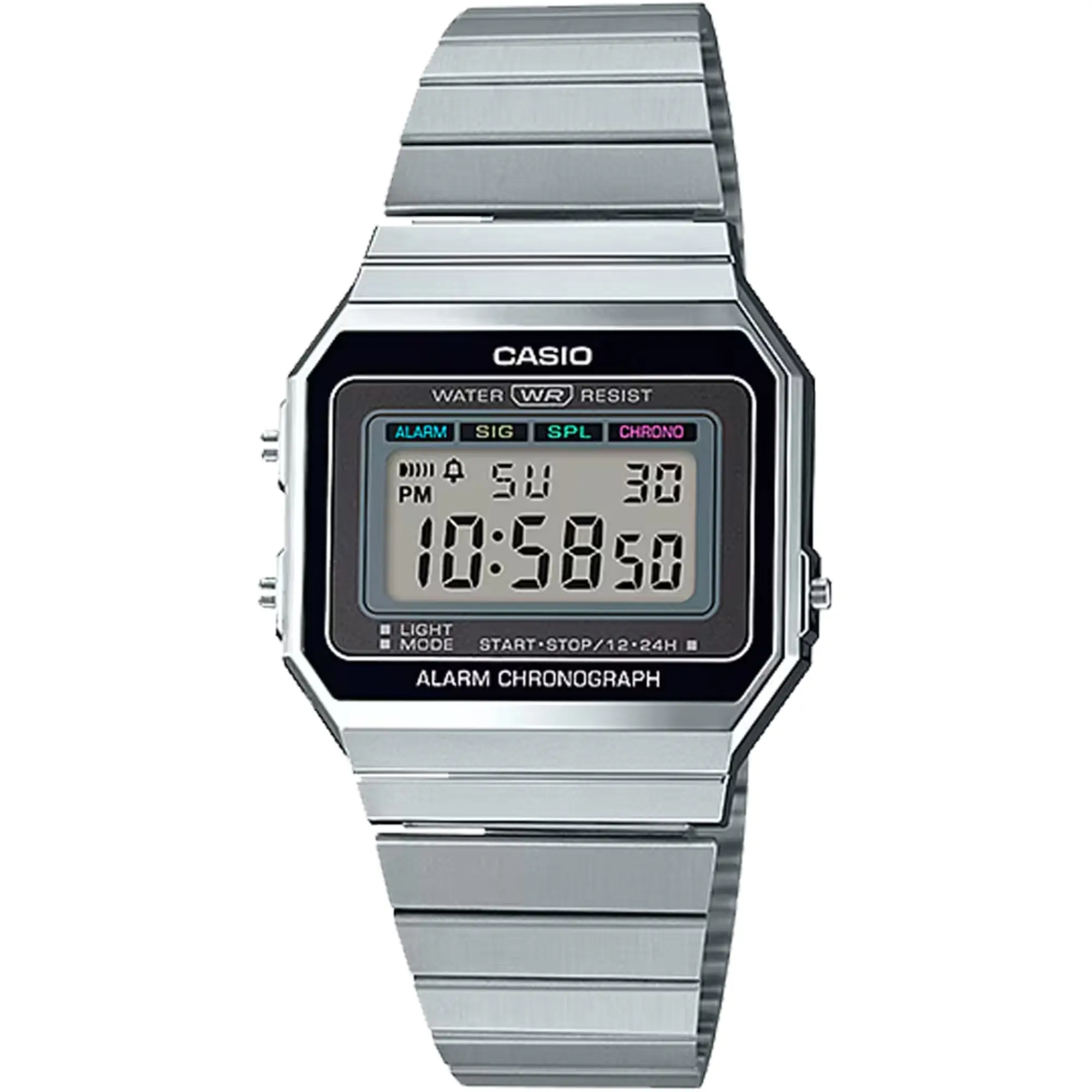 Casio Men's Vintage Stainless Steel Digital Watch Silver - A-700W-1ACF