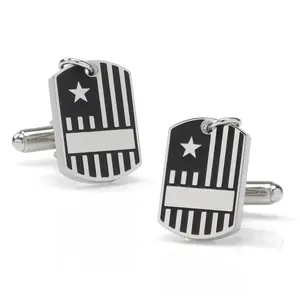 Antique Silver Military Tag Cufflinks