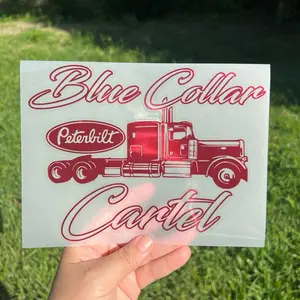 Peterbilt Blue Collar Cartel decal, multiple colors, and sizes!