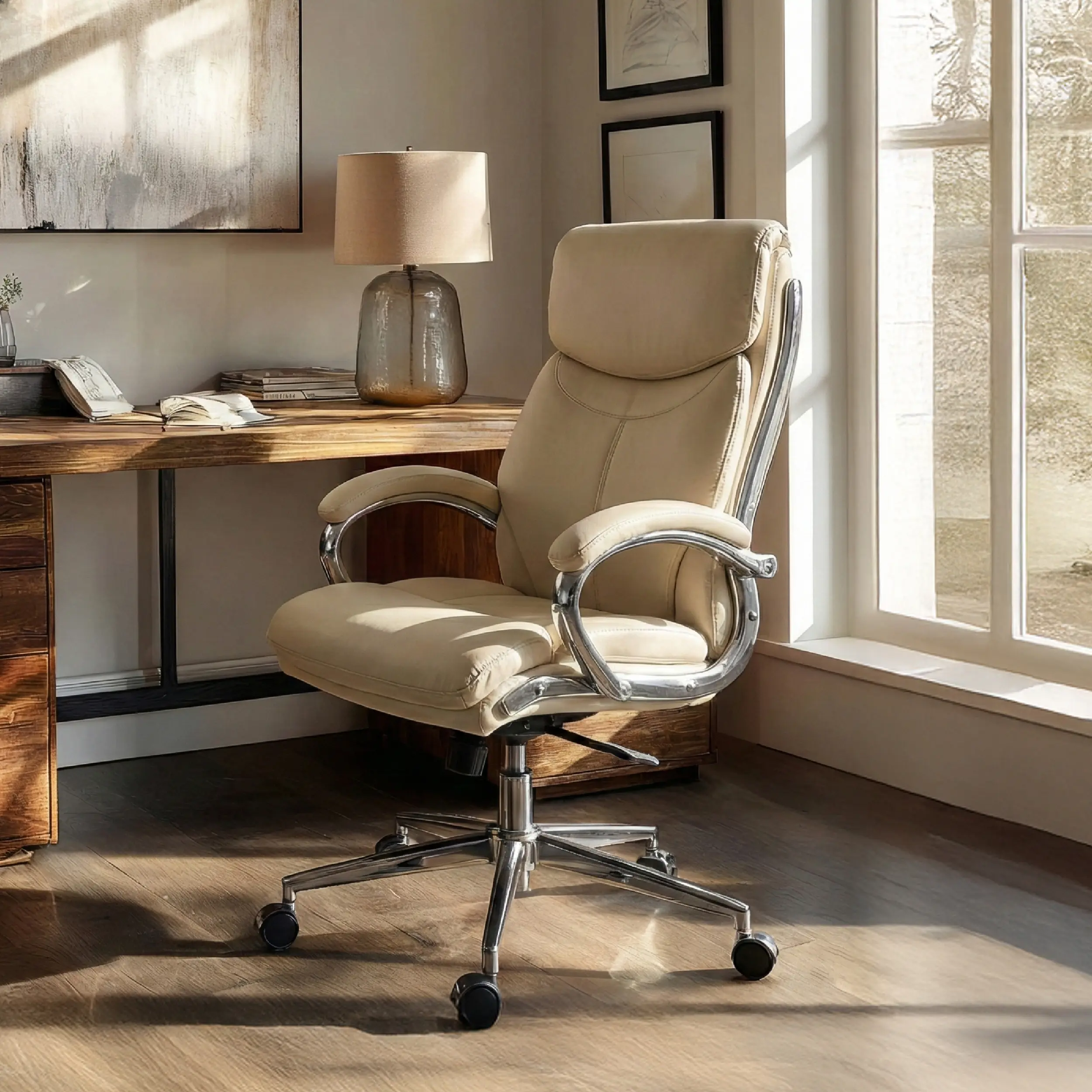 COLAMY MARCUS 1-Piece Setup Swivel Office Chair - Tilt Tension Adjustment, Height Adjustment, Swivel Casters, for Home Office, Study Room