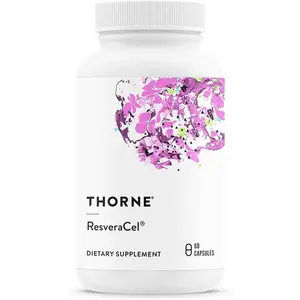 THORNE - ResveraCel - Nicotinamide Riboside with Quercetin Phytosome & Resveratrol - Supports Healthy Aging, Methylation, Cellular Energy Production & Metabolism* - Third-Party Certified - 60 Capsules