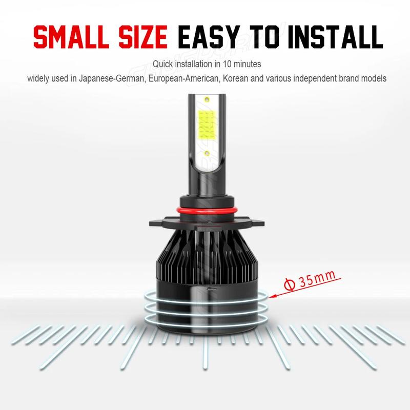 Brightest 9005 LED Headlight Super Bright Bulbs Kit 6K 20000LM High/Low Beam HB3
