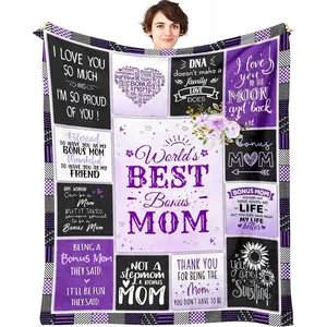 Bonus Mom Gifts from Daughter, Gifts for Stepmom Throw Blanket, Step Mom Gift Ideas, Best Stepmother Gifts, Gifts for Step Mom from Daughter or Son, Step Mom Birthday Gifts, Home Decor