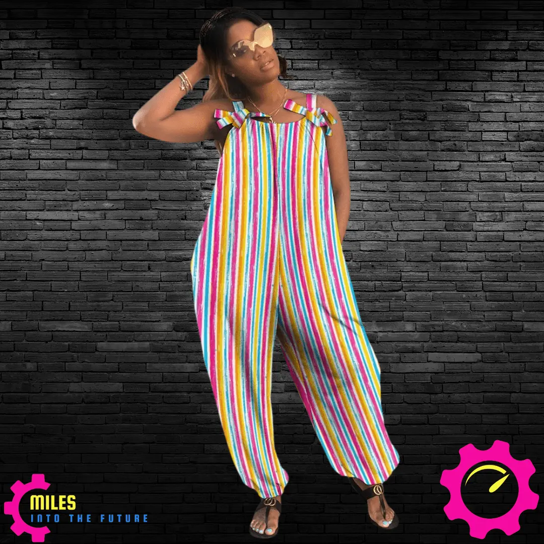 Rainbow Stripe Baggy Jumpsuit