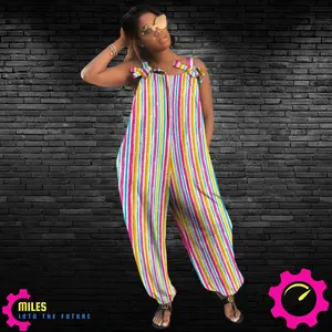 Rainbow Stripe Baggy Jumpsuit