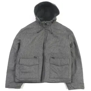 Pre-owned HERMÈS Others Small Leather Goods HERMES Cashmere Nylon Reversible Down Jacket Gray 52