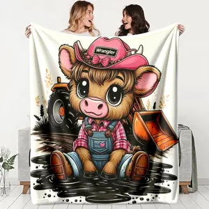 Country Style Wrangler Denim Blanket, Soft Lightweight Warm, Perfect for Bed Sofa Office Camping Travel, Multifunctional Gift