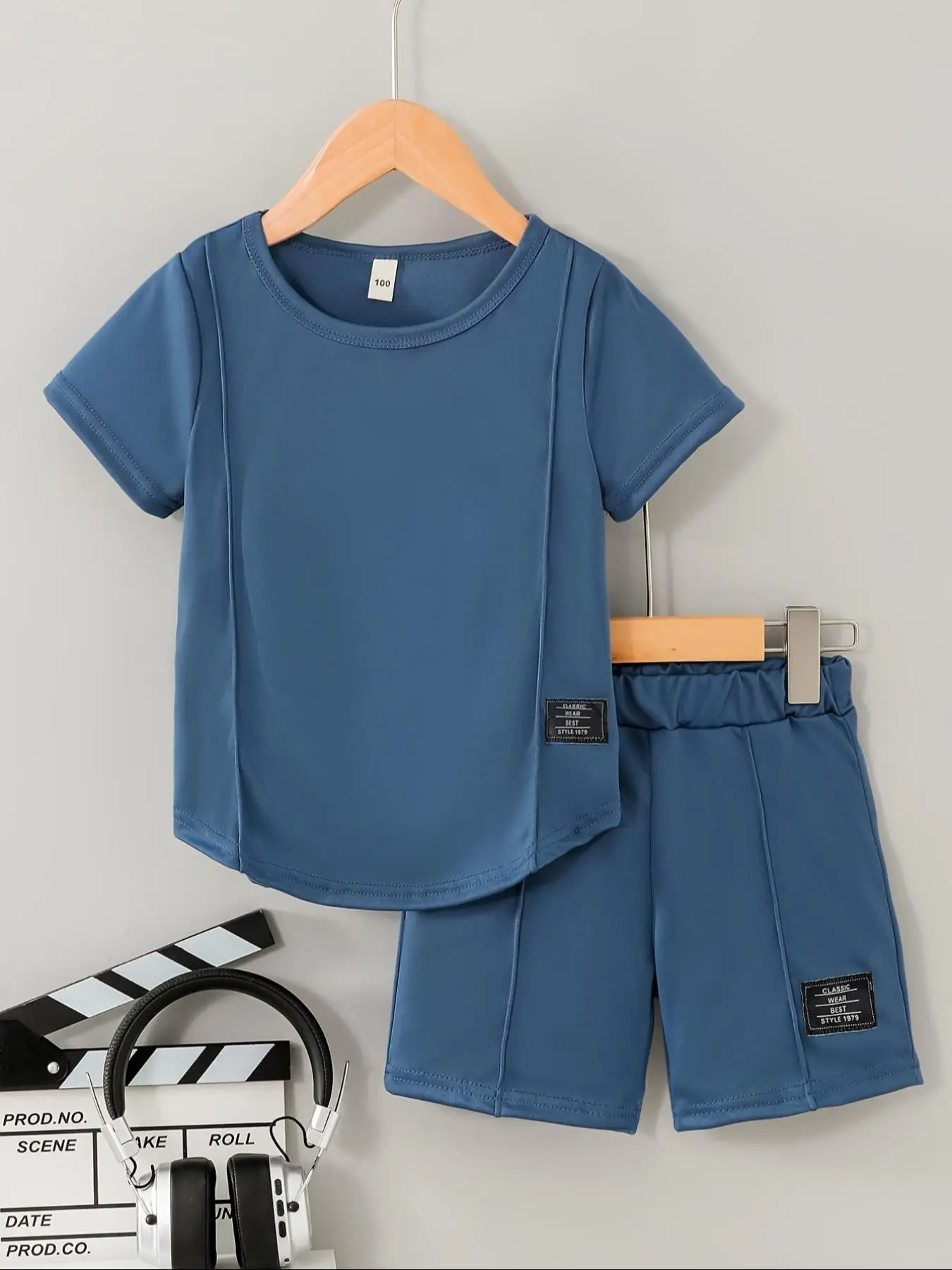 Two-Piece Set Toddler Boy's Solid Short Sleeve Tee & Elastic Waist Shorts Set, Casual Round Neck T-shirt & Shorts, Summer Clothes for Kids