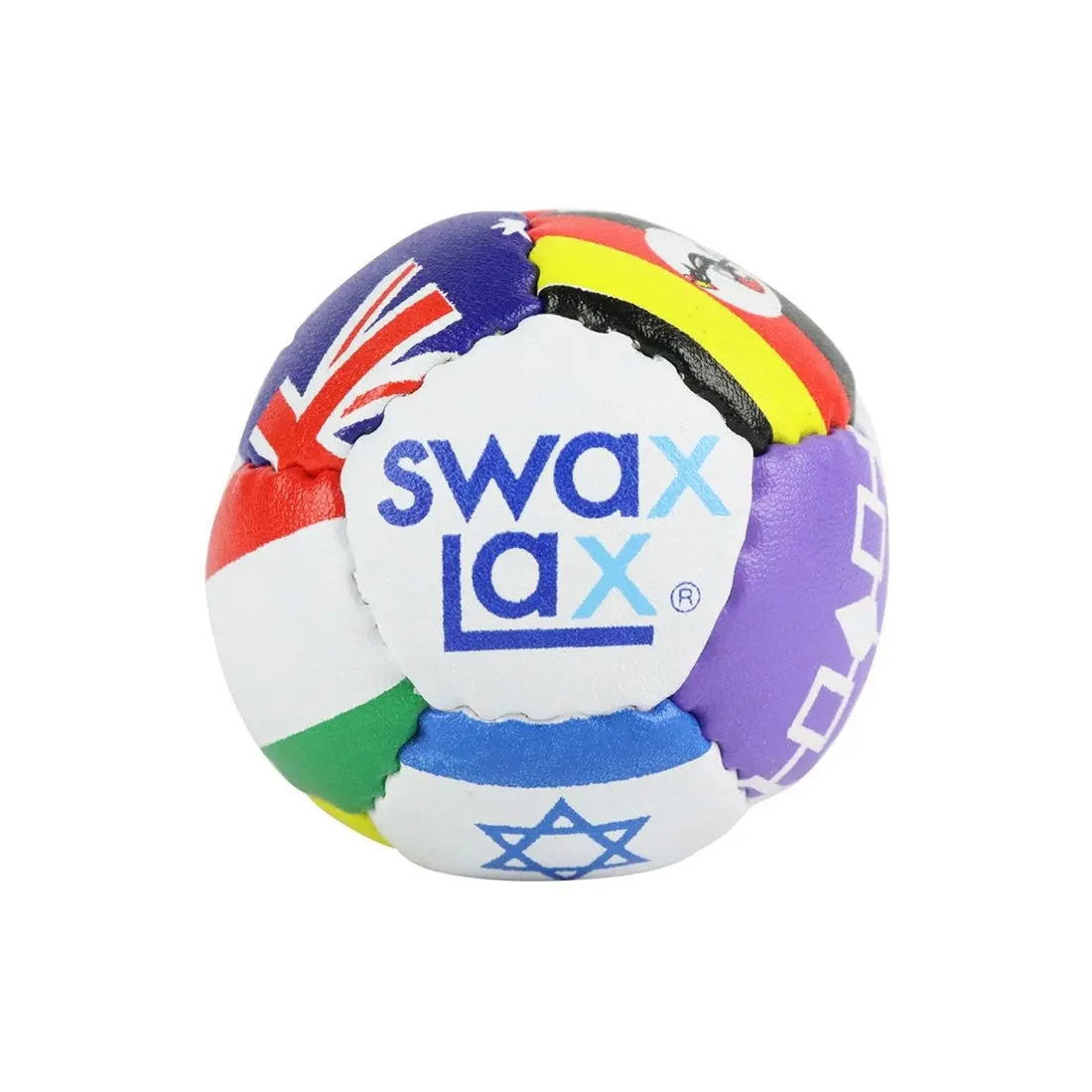 Swax Lax Lacrosse Training Ball - Flag, Standard Size Single Ball, High Speed, Shockproof for Shooting Drills, Flag Pattern