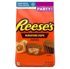 REESE'S Miniatures Milk Chocolate Peanut Butter Cups, Candy Party Pack, 30 oz