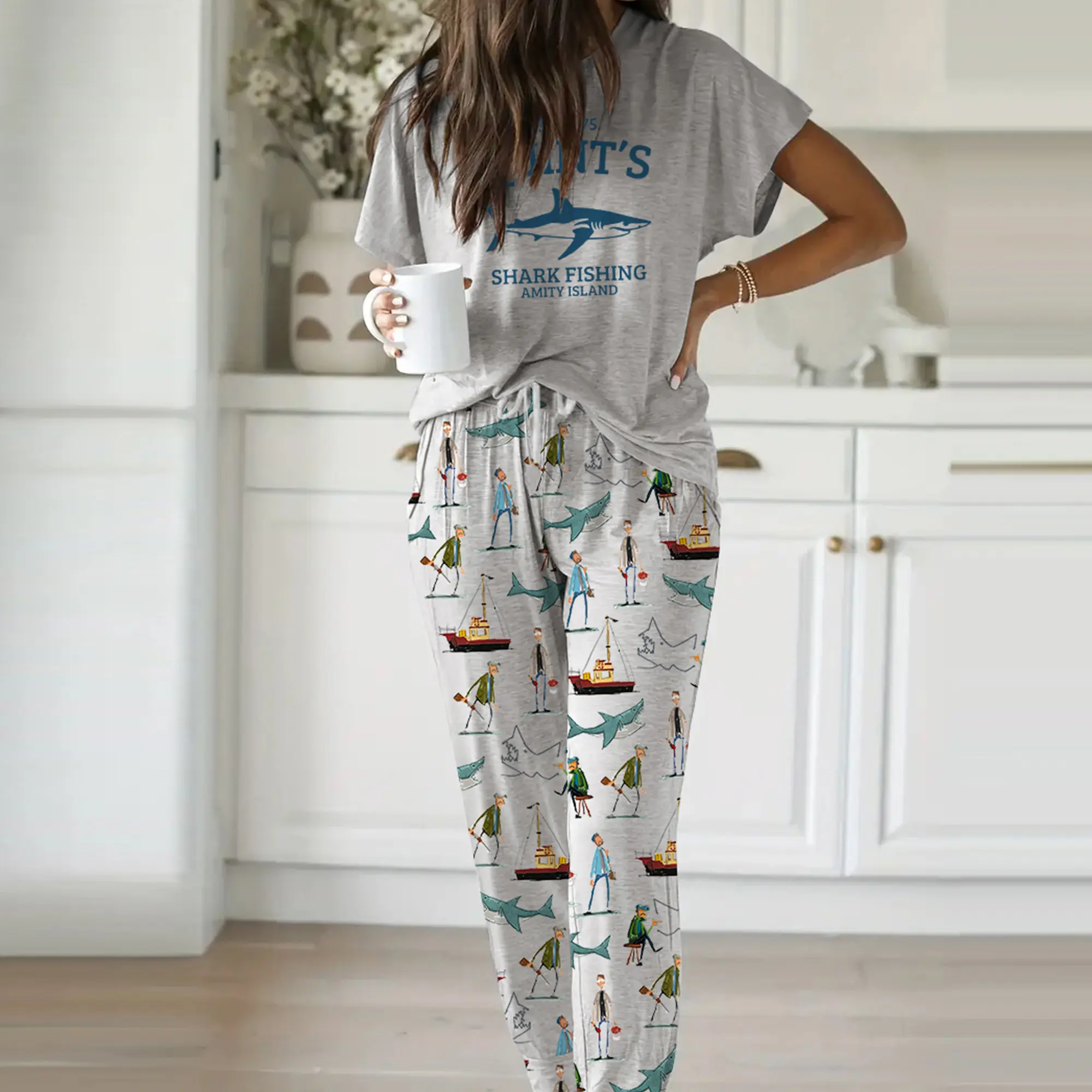SHESHOW Shark Casual Pajama Set For Women