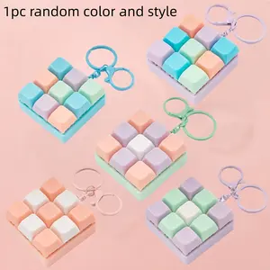 Compact Mini Mechanical Keyboard Keychain Full Numbered 9 Key Layout Colorful Keycaps Sleek Portable Keyring Charm for Travel Office Casual Daily Decoration