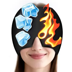 Reusable Cooling Head Wrap – Soft Ice Cap & Face Gel Cold Compress Mask, Can Be Used as Head and Eye Cold Compress, Helps Relax Head Pressure and Hangover Discomfort, Stretchable Design for Comfortable Fit