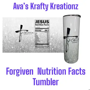 Forgiven Nutrition Facts Tumbler