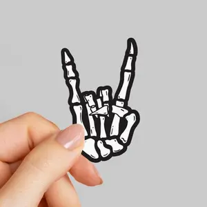 Rock Skeleton Sticker, Skeleton Sticker, Rock and Roll Sticker, Skeleton Hand Sticker, Laptop Sticker, Water Bottle Sticker