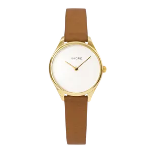 Mini Lune - Gold - Saddle Leather