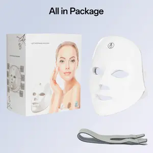 Facego Red Light Therapy for Face, 7+1 Modes Portable Red Light Mask, Rechargeable LED Facial Skin Care Mask At Home & Travel Rejuvenating Face Mask Treatment Mask Red Blue Mask