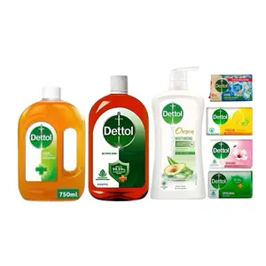 Dettol Antibacterial Bundle - 750mL Light Liquid, 1 Liter Dark Liquid, 950g Aloe Vera & Avocado Body Wash & 4 Mixed Soap Bars 100gs