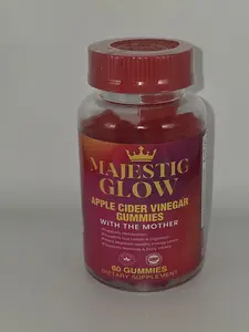 Majestic Glow Apple Cider Vinegar Gummies 60 Gummies Fruity Tangy Snack for Metabolism & Digestion