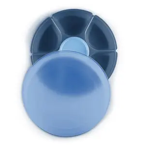 Serving Center Set - Six Compartments & Removable Bowl - Durable & Dishwasher Safe - Perfect for Indoor/Outdoor Gatherings - Blue Color - 13.5 x 3.75 Inch - Organized & Stays Fresh