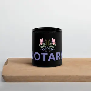 Black Glossy Purple Notary Mug