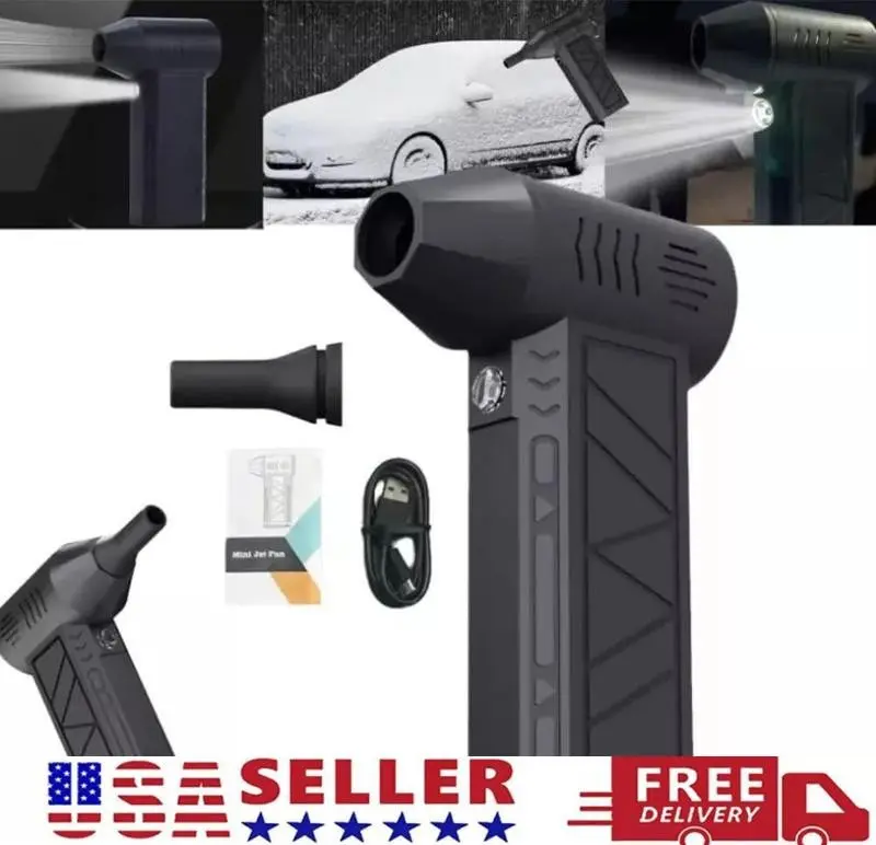 Electric Air Duster Cordless Mini Jet snow Blower Portable Turbo Fan with LED