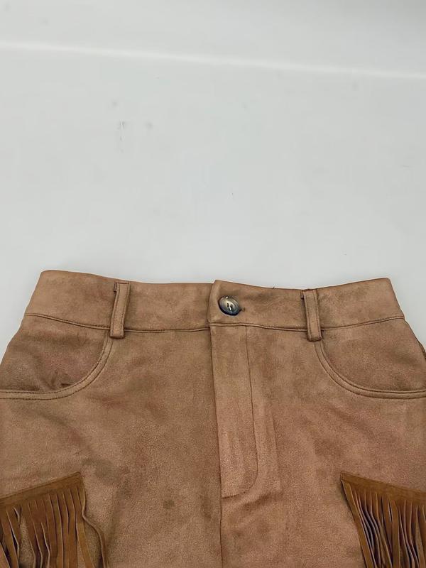 Fringe Flare Pants, Vintage Texture, Side Fringe Adds Sexiness, Micro Flare Fit, Easy American Retro Style