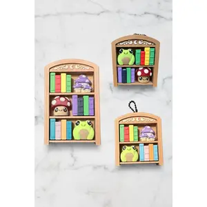 Bookshelf Clicker Keychains 📚