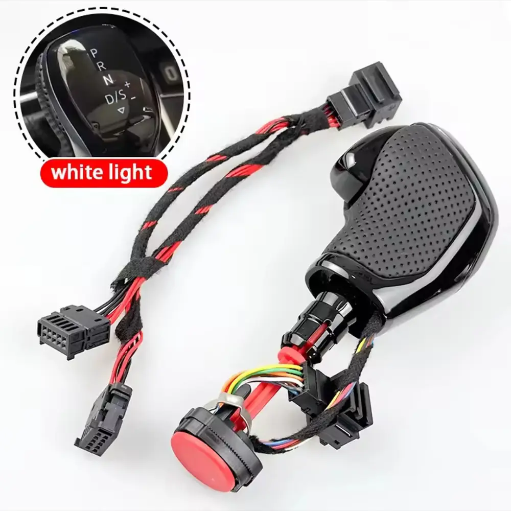 Painted black perforated leather - white light