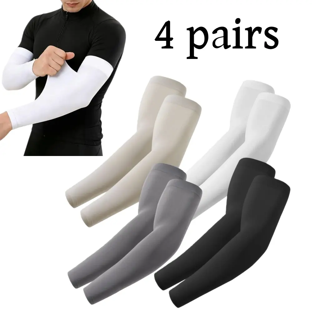 4-Pack Outdoor Arm Sleeves, UPF 50 UV Sun Protection, Cooling Compression Sleeves for Golf, Basketball, Outdoor Arm Sleeve