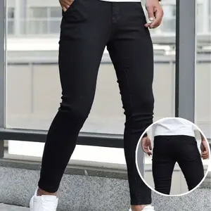 Men's Office-Ready Skinny Jeans for Casual Fridays - Structured Denim, Anti-Static Finish, Slim Tailored Fit, Timeless Coal Black