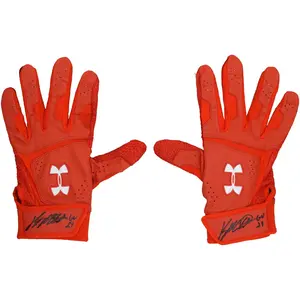 Ryan Mountcastle Baltimore Orioles Autographed Game-Used Orange Under Armour Batting Gloves from the 2024 MLB Season with "Game Used" Inscription - RG13314315-16 - Fanatics Authentic Certified
